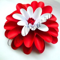 Бумажный цветок для оформления "Георгин красный"